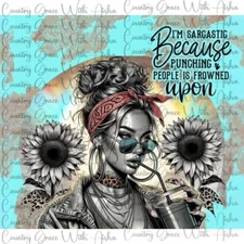 20oz Skinny Tumbler Sublimation Transfer Sarcastic Ready To Press