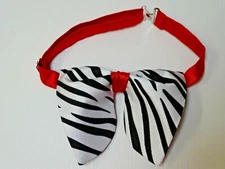 Handmade Oversized Zebra Bow tie Red Animal Print Vintage style 70`s Gift Prom 