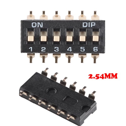 Interruptor DIP - Paso de 2,54/1,27 mm - Pin chapado en oro Montaje PCB de 1/2/4/6/8 posiciones - Imagen 2 de 6
