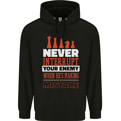 Lustiger Chess Never Interrupt Your Enemy Kinder Kids Hoodie