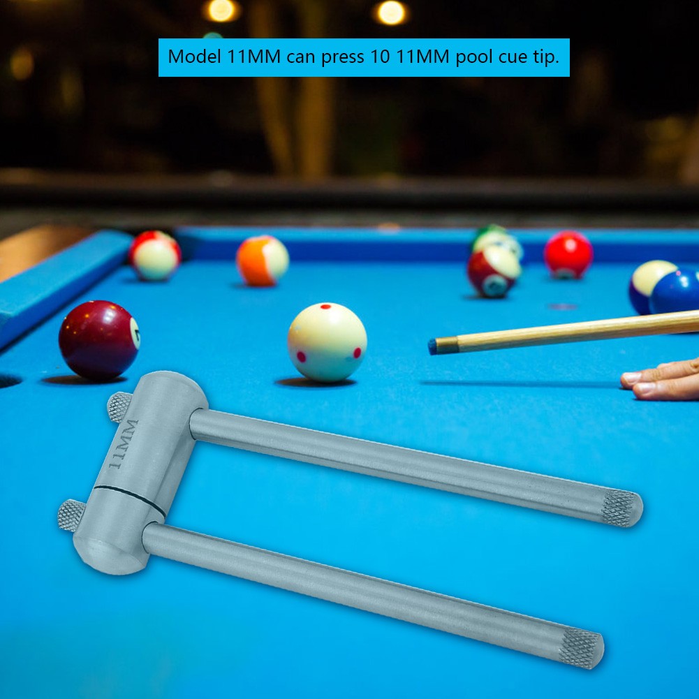 (11mm) Billiard Cues Stick Tip Press Tool Stainless Steel Snooker Tip|.