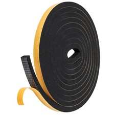 Black 1/2 x 2/5 Inch x 13 Ft Weather Strip Door Seal Foam Tape Insulation