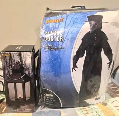 Spirit Plague Doctor Costume XL 14-16  with Prague Dr Lantern