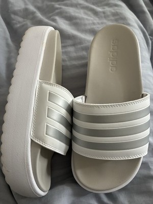 adidas Adilette Platform Gr. 38 Weiß/silber