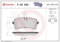 Bremsbelagsatz Scheibenbremse Prime Brembo P 65 040 FüR 95B Macan Porsche 95BAU1