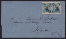 MÉXICO ~ENERO 1874, CUBIERTA FRANQUEADA DE SAN BLAS A TEPIC