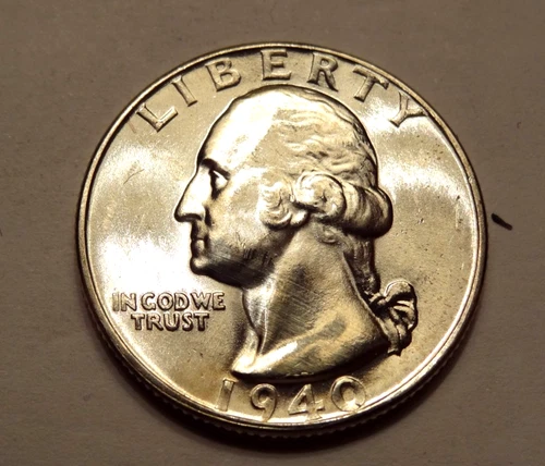 1940 D WASHINGTON QUARTER, CHOICE UNCIRCULATED