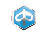 Emblem Piaggio Zum Stecken 6-Eckig 32X37Mm Glatt Blau / Silber
