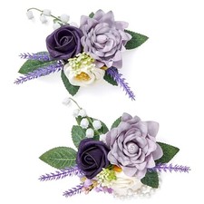 Purple Corsage and Boutonniere Set for Wedding Homecoming Prom Purple