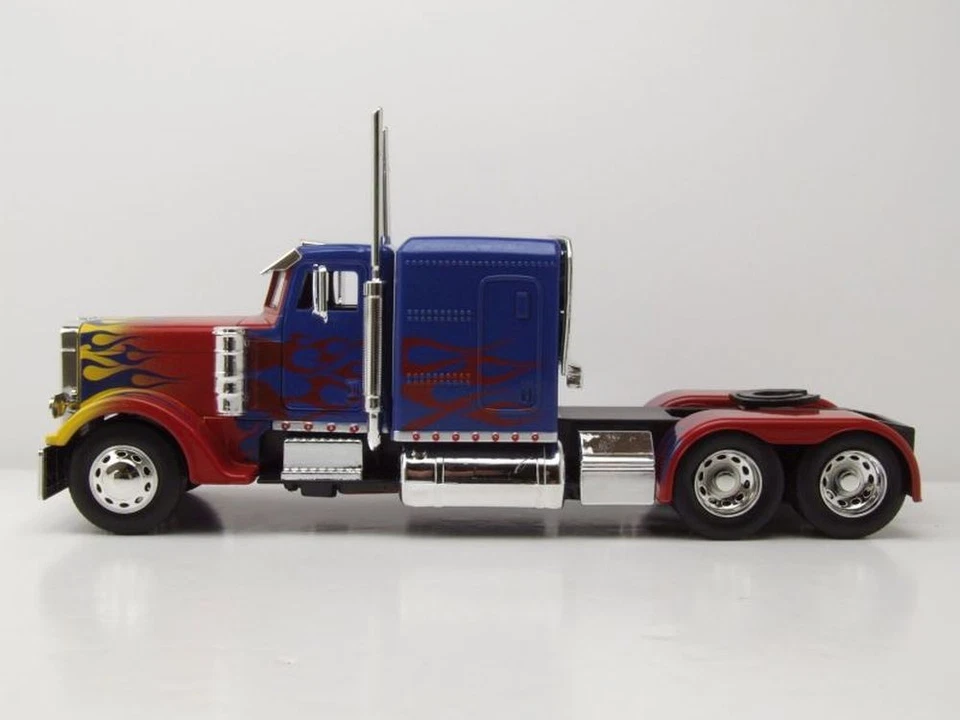 Peterbilt 379 Optimus Prime Transformers 1 Blu Con Fiamme Modellino 1:32 Jada - Immagine 3 di 4