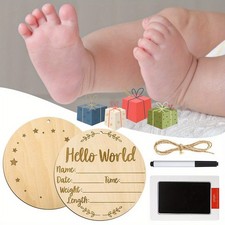 4-piece Name Wooden Logo Rural Wooden Newborn Shower Gift Set