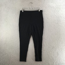 Fabulously Slimming by Chicos Cropped Pants Womens 1 Black High Rise Pull On