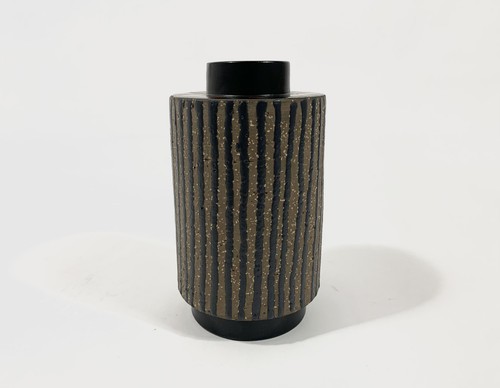 Upsala Ekeby Mari Simmulson Brown Striped 5060 Vase 20 cm - Picture 5 of 8
