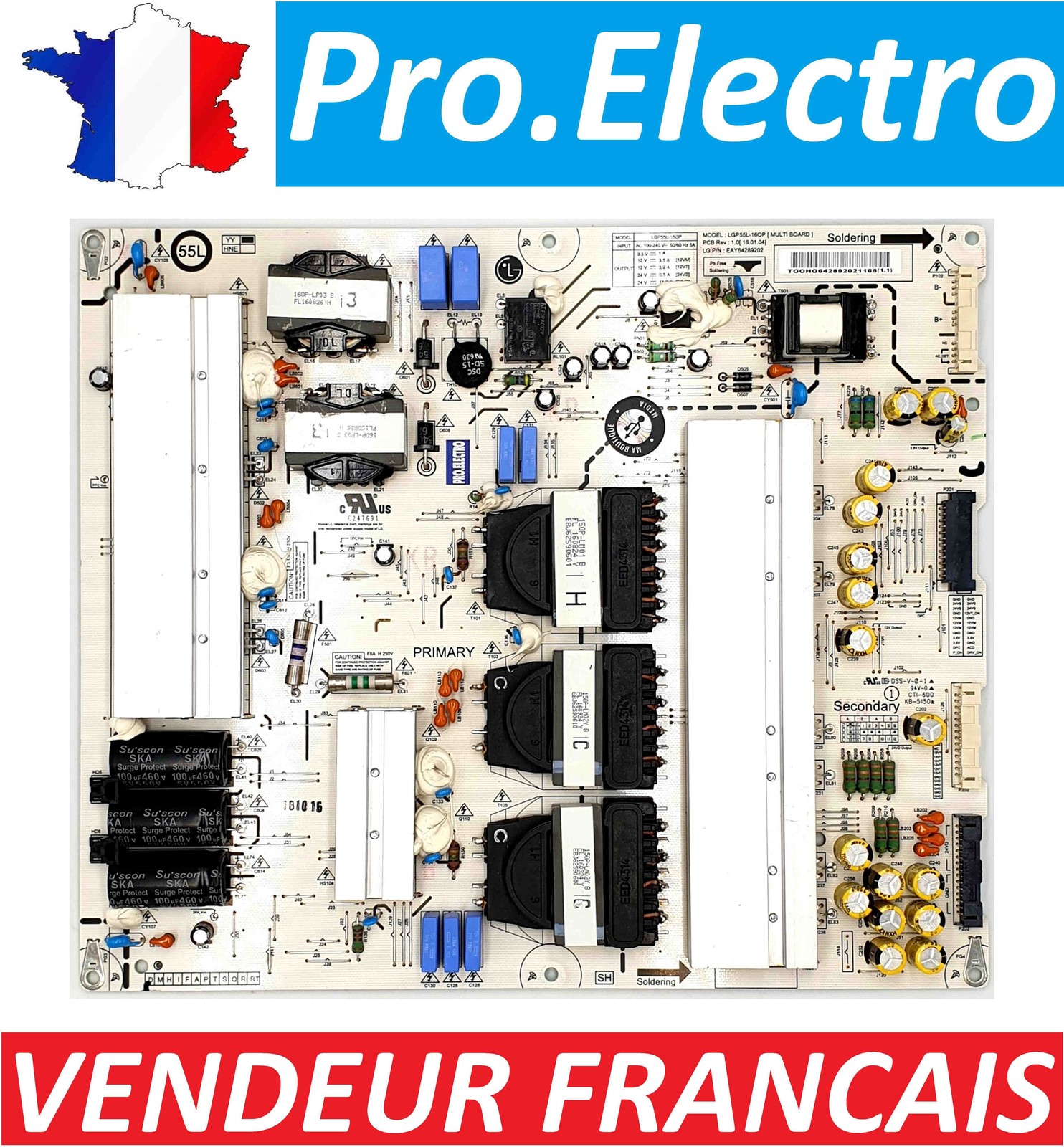 Composant alimentation premium EAY64289202 pour TV LG OLED