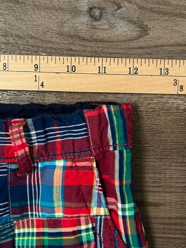 Childrens Place Boys Plaid Preppy Patchwork Madras Adjust Waist Shorts Sz 8 - Picture 4 of 7