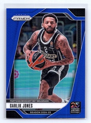 Carlik Jones 2024-25 Panini Prizm EuroLeague #78 Blue Prizms #/199