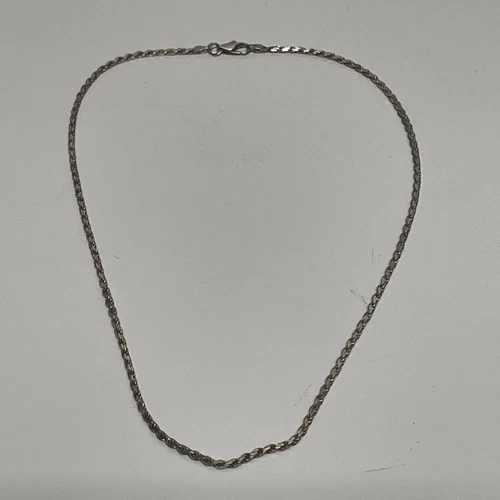 Vintage Italy 925 Sterling Silver Rope Chain Link Necklace 20”