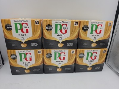 PG Tips Gold 70s (Non-Pyramid) Teabags (Pack of 6, Total 420 Teabags) Exp: 08/27