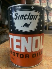 NOS Full “SINCLAIR” TENOL Motor Oil composite one quart can