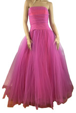 Morilee by Madeline Gardner Layered Pink Tulle w/ sequins Ballgown prom size 7/8