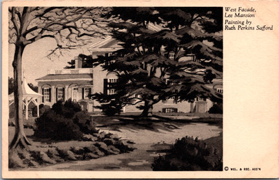Postcard West Facade Lee Mansion Painting by Ruth Perkins Safford