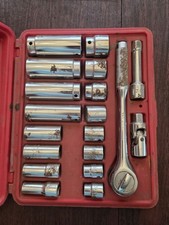 Mac Tools 19 Piece 38 Drive Shallow Deep Sae 6 Point Socket Set With Case Mac Tools 19 Piece 38 Drive Shallow Deep Sae 6 Point Socket Set With Case