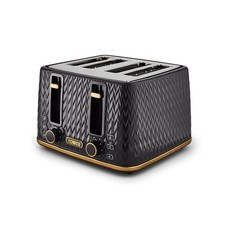 Tower T20061BLK Empire 4-Slice Toaster with Defrost/Reheat, Removable Black 