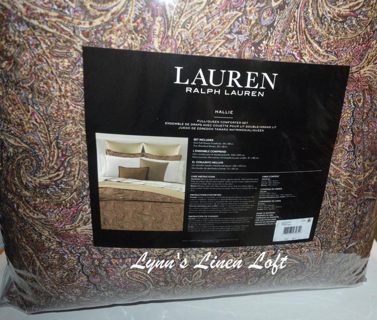 RALPH LAUREN Hallie Paisley 3PC FULL/ QUEEN COMFORTER SET NEW Clay