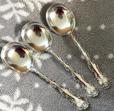 Vintage GORHAM Strasbourg Sterling Gumbo Soup Spoons, Set of 3 | eBay