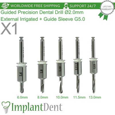 Guided Precision Dental Drill Ø2.0mm External Irrigated + Guide Sleeve G5.0