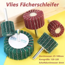Vlief&auml;cherschleifer Schleifstift Schleifmop Verschiedene &Oslash; und K&ouml;rnung Vliesmop