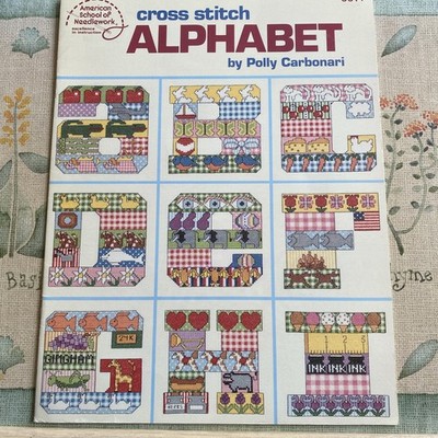 Cross Stitch Alphabet 16 Page Booklet A-Z Polly Carbonari American School Needle