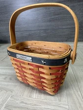 Longaberger 2001 Inaugural Basket USA Patriotic Red Blue Stars Liner Protector