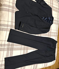 Blazer Men’s Black 2-Piece Suit 54in 2XL 40W 33.5L Pleated Wool Twill