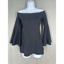 Susana Monaco Top Womens Medium Black Off Sho...