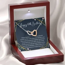 65th Birthday necklace Interlocking Hearts Necklace Gift For Her 65th For Her