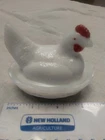 Vintage Westmoreland Milk Glass 3.5 Inch Hen on Nest Split Tail