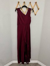 BHLDN Maroon Wine Satin Maxi Formal Gala Dress Size 2