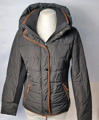 Gimos Roxy Puffy Black Polyester Womans Coat Size 46 US Size 10 Made In Italy