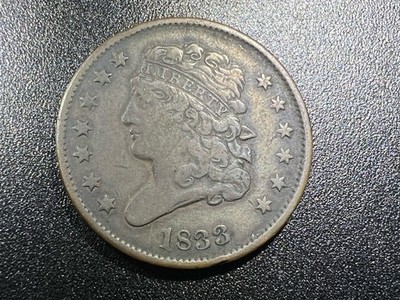 1833 Classic Head Half Cent Strong VF. (#803)