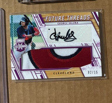 2019 George Valera Panini Elite Extra Edition Future Threads 2/15 AUTO