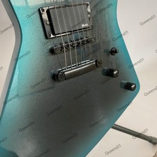 Stainless Rounded fret Edge Electric Guitar Mahogany Body neck blue burst top