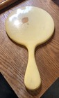 Antique Pyralin Oval Hand Mirror French Ivory Yellow 11 1/2” Long 6 3/4” Wide — photo 3
