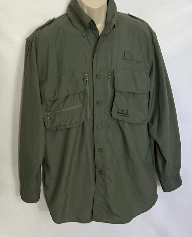Chemise de pêche Cabela's Guidewear homme L Regular UPF 25+ verte