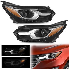 LED DRL Headlights For 2018-2021 Chevy Equinox Factory Halogen Headlamps LH+RH