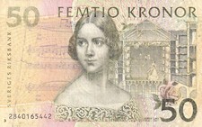 🇸🇪 Sweden 50 Kronor, 2002, p62 , Serial Number: 2840165442