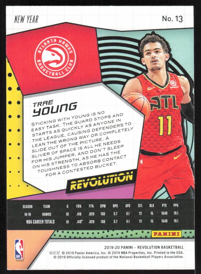 2019-20 Panini Revolution Chinese New Year #13 Trae Young Atlanta Hawks - Image 2 of 2