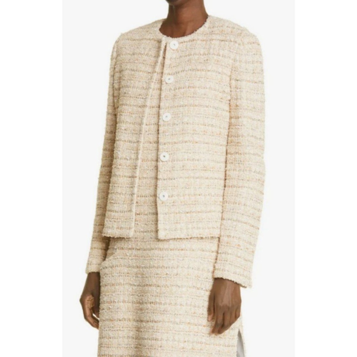 💕ST. JOHN💕 Space Dye Tweed Knit Jacket ~ Neutral Multi