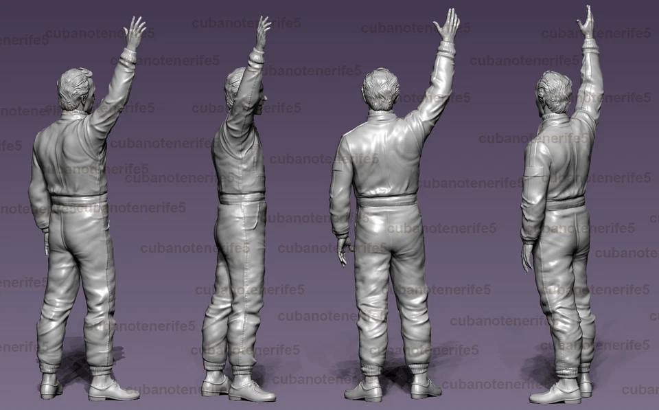 MODELLO IN RESINA JACKY ICKX per Ford GT40 GMP SOLIDO IXO CMR LE MANS 1:12 - Immagine 3 di 4