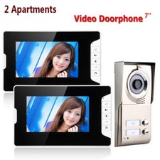7inch TFT 2 Apartments Video Intercom System Waterproof IR-CUT 1000TVL Doorbell